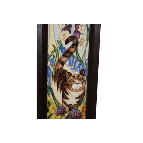 32 - Moorcroft Plaque 'Cat Nap' Design, 1st Quality, 40cm Tall x 14cm Wide, Signed to Back and Marked for... 