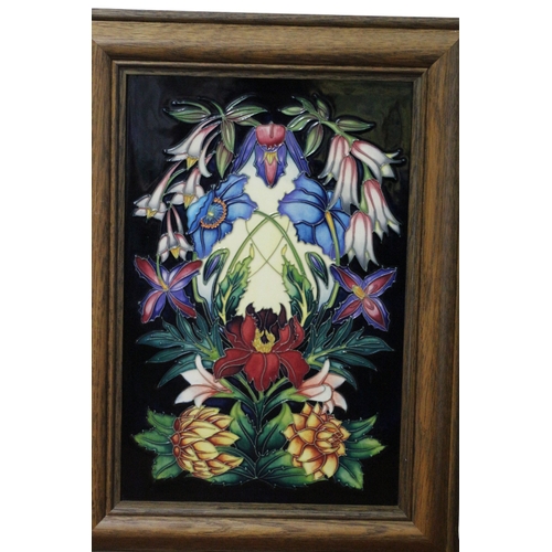 42 - Moorcroft Hidcote Floral Plaque, Limited Edition 136/250, 2004, Signed to Back Phillip Gibon, 40cm H... 