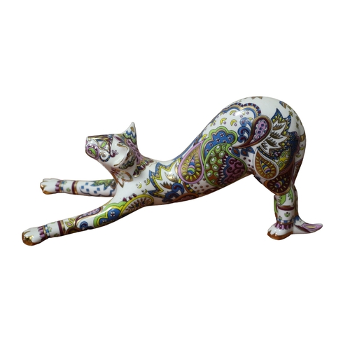 45 - 3 Paul Cardew Cool Catz in Paisley Design, Ceramic Catz, 1st Quality