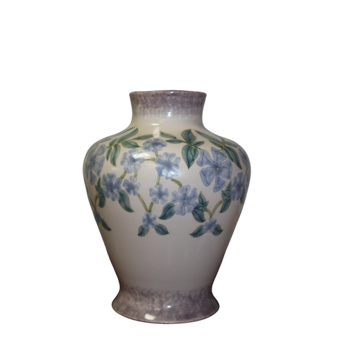 56 - Cobridge Stroneware Vase 'Periwinkle' Rare Piece, Signed RB+CM to Base, 26cm Tall x 20cm Diameter, 1... 