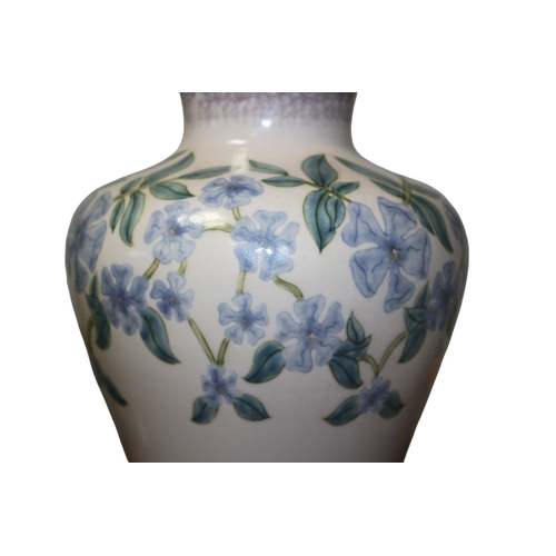 56 - Cobridge Stroneware Vase 'Periwinkle' Rare Piece, Signed RB+CM to Base, 26cm Tall x 20cm Diameter, 1... 