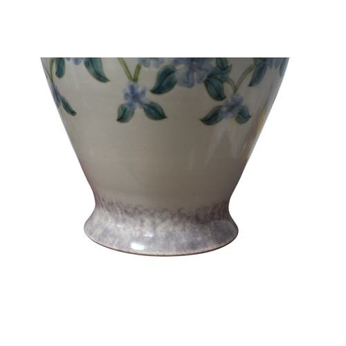 56 - Cobridge Stroneware Vase 'Periwinkle' Rare Piece, Signed RB+CM to Base, 26cm Tall x 20cm Diameter, 1... 