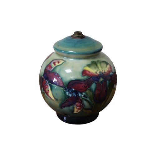 83 - Moorcroft Lamp Base - Signed Believed to be Walter Moorcroft in Green but Smudged - Stands 15cm