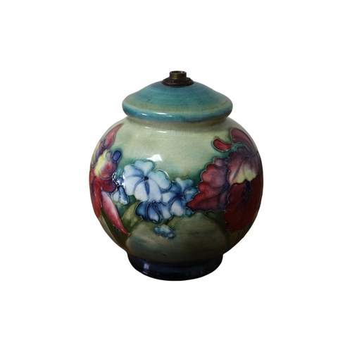 83 - Moorcroft Lamp Base - Signed Believed to be Walter Moorcroft in Green but Smudged - Stands 15cm