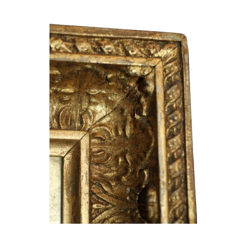 9 - 17th Century Heavy Gilded Picture Frame with a Watercolour Painting of Two Young Girls - On the Rear... 