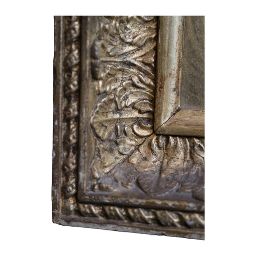 9 - 17th Century Heavy Gilded Picture Frame with a Watercolour Painting of Two Young Girls - On the Rear... 