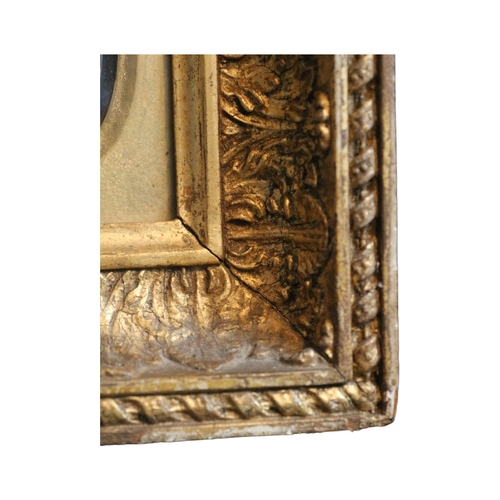 9 - 17th Century Heavy Gilded Picture Frame with a Watercolour Painting of Two Young Girls - On the Rear... 