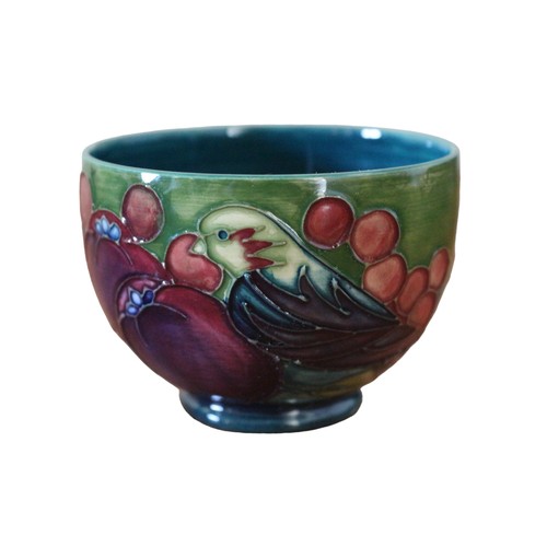 1 - Moorcroft Finch and Berries Cup and Saucer