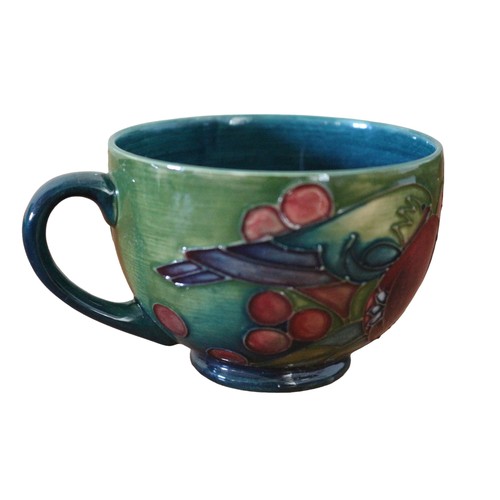 1 - Moorcroft Finch and Berries Cup and Saucer