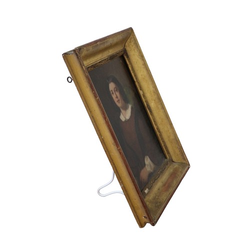 7 - Circa 1850 - (English School) - Interesting Oil on Board of a Seated Lady. Framed in a Solid Wood Fr... 