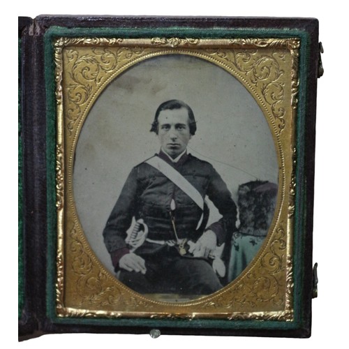 Circa 1840 - 1860 Daguerreotype Photo of a Military Gentleman Hand ...