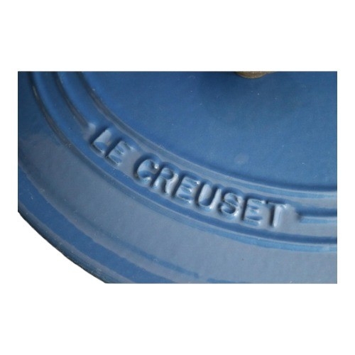 144 - 6 x Le Creuset Cast Iron Items - Comprising: Baking Trays and Saucepans All in Blue