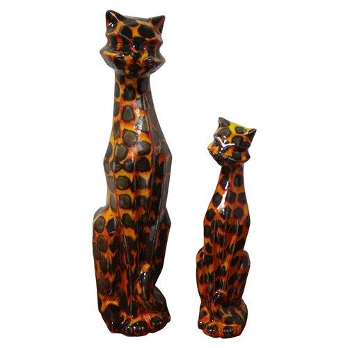 153 - Anita Harris Limited Edition - 2 x Large Ceramic Cats (Catalogued as Hot Coals) - Nicely Signed on B... 