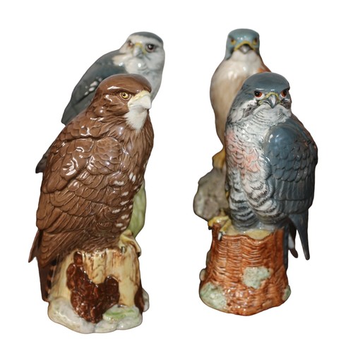 19 - Group of 4 Beswick Beneagles Whisky Decanters - Kestrel - Buzzard - Merlin and Peregrine Falcon - Al... 