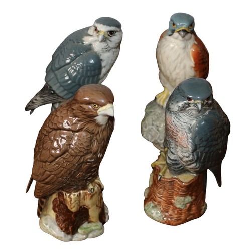 19 - Group of 4 Beswick Beneagles Whisky Decanters - Kestrel - Buzzard - Merlin and Peregrine Falcon - Al... 