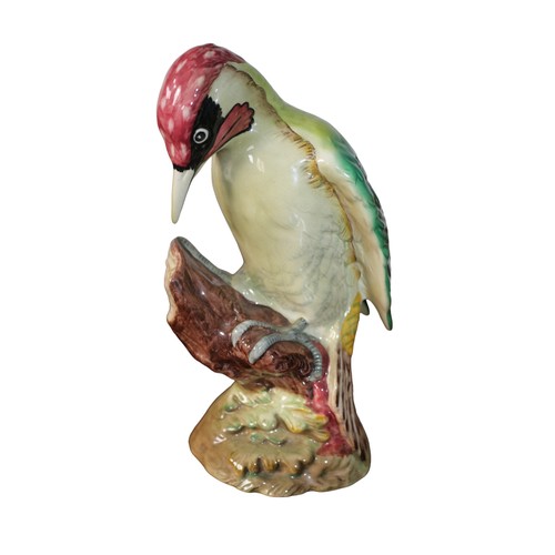 20 - Beswick Large - 21cm - Green Gloss Woodpecker (No. 1218) plus a Gloss Songthrush (No. 2308)