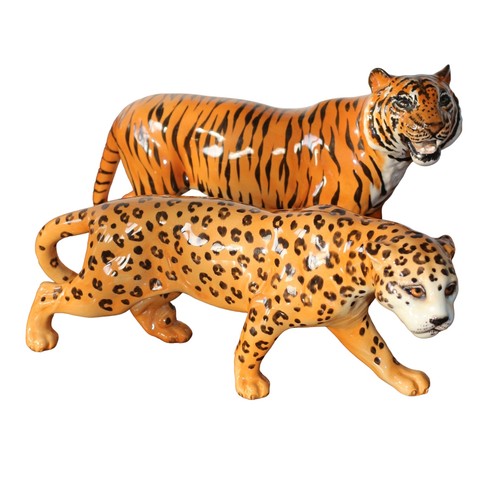 21 - Vintage Beswick Large - 30cm Long x 19cm Tall - Tiger (No.2096) plus a Large - 30cm Long x 13cm Tall... 