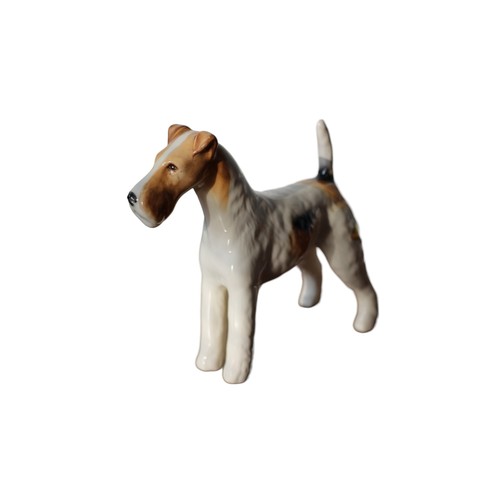 22 - Beswick Wire Haired Fox Terrier Talavera Romulus - 15cm Long x 14cm Tall plus a Beswick Boxer Dog Bl... 