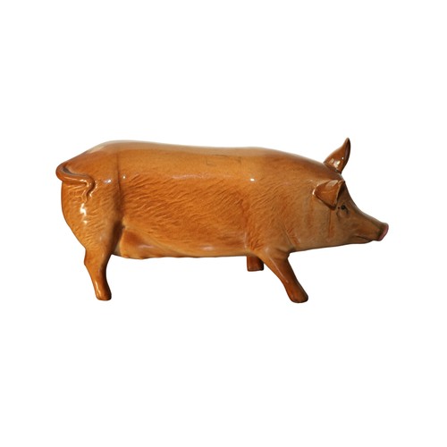 24 - Royal Doulton - Gloss Tamworth Pig on a Plinth - No. DA215 plus a Freestanding Gloss Tamworth Sow - ... 