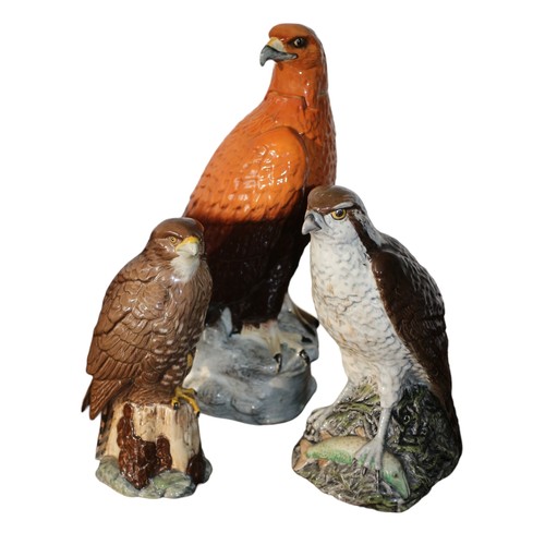 25 - Beswick Beneagles Large Golden Eagle Decanter - 28cm Tall plus Beswick Osprey Decanter - 20cm Tall a... 