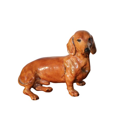 26 - Rare Coalport Tan Spaniel - 14cm Tall plus a Rare Male Dachshund Dog