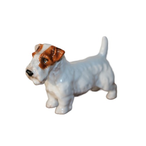 27 - Royal Doulton Dogs - Rough Haired Terrier - C.H. Crackley - No. 1014 Plus a Rare Sealyham Terrier - ... 