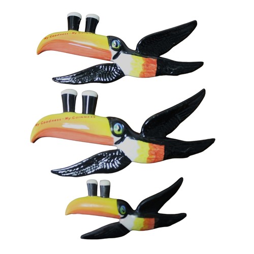 33 - Carlton Ware - Set of 3 Toucan Wall Hanging Birds - 2 x 26cm Long - 1 x 16cm Long