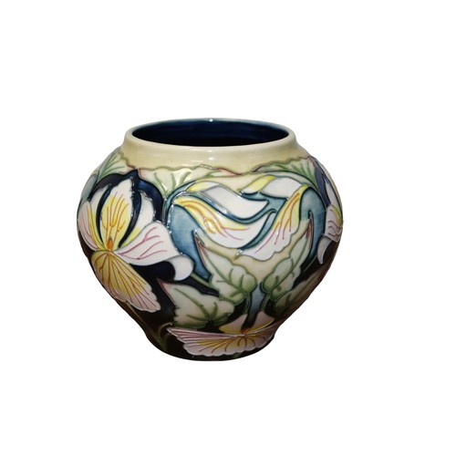 47 - Moorcroft Floral Design Vase - 1st Quality - 11cm Tall x 13cm Dia