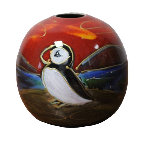 73 - Anita Harris Puffin Vase with Gold Colour Signature - 10cm