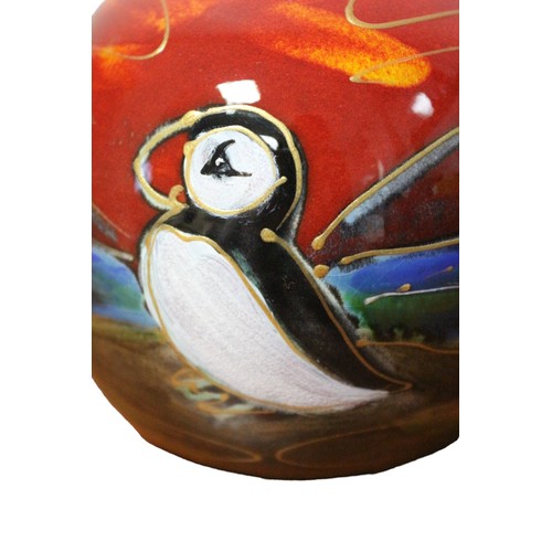 73 - Anita Harris Puffin Vase with Gold Colour Signature - 10cm