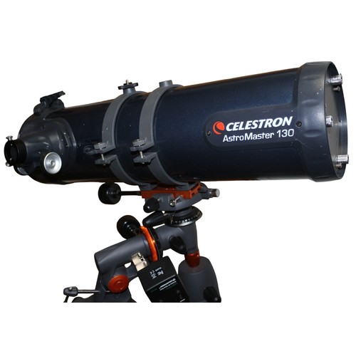 93 - Celestron AstroMaster 130 Telescope on Tripod Stand including Logic Drive - Very Nice Condition