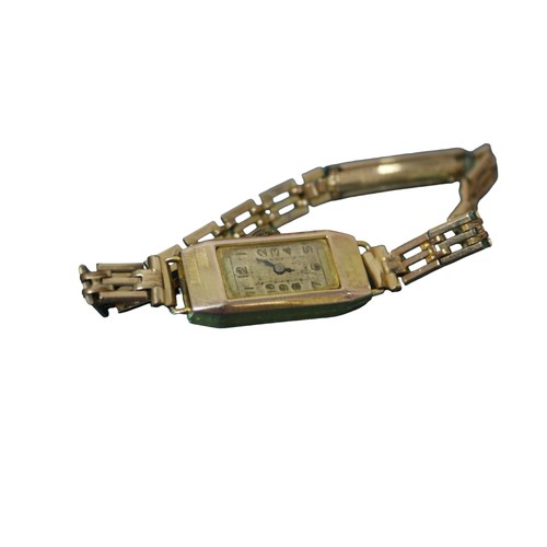 97 - 375 Hallmarked Vintage Ladies Watch Case with Complimentary 12ct Rolled Gold Bracelet Strap - Total ... 