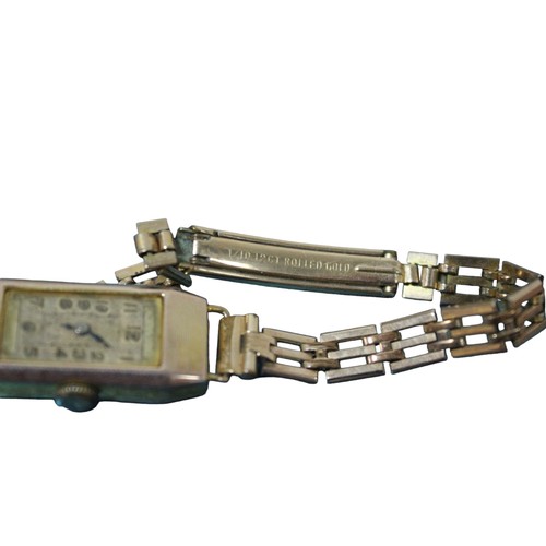 97 - 375 Hallmarked Vintage Ladies Watch Case with Complimentary 12ct Rolled Gold Bracelet Strap - Total ... 