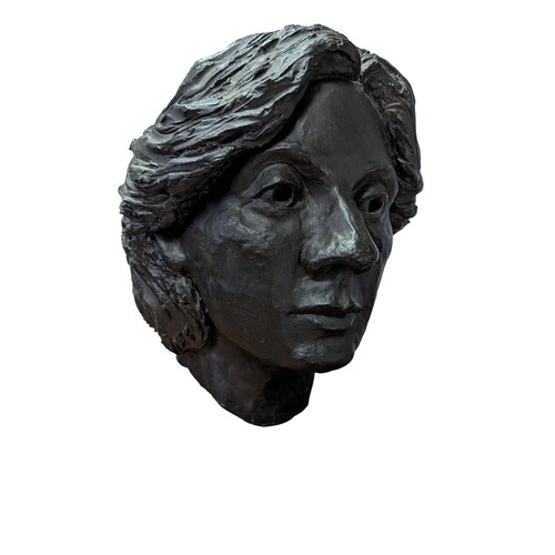 117 - Superb Heavy Bronze Bust by Renowned Artist and Sculpture  Margaret R. Johnson - Standing on a Woode... 