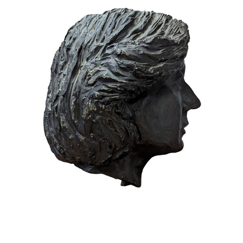 117 - Superb Heavy Bronze Bust by Renowned Artist and Sculpture  Margaret R. Johnson - Standing on a Woode... 