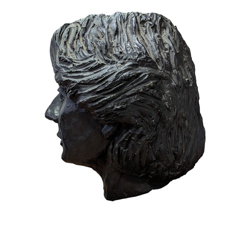 117 - Superb Heavy Bronze Bust by Renowned Artist and Sculpture  Margaret R. Johnson - Standing on a Woode... 