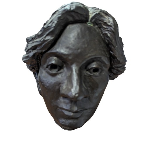 117 - Superb Heavy Bronze Bust by Renowned Artist and Sculpture  Margaret R. Johnson - Standing on a Woode... 