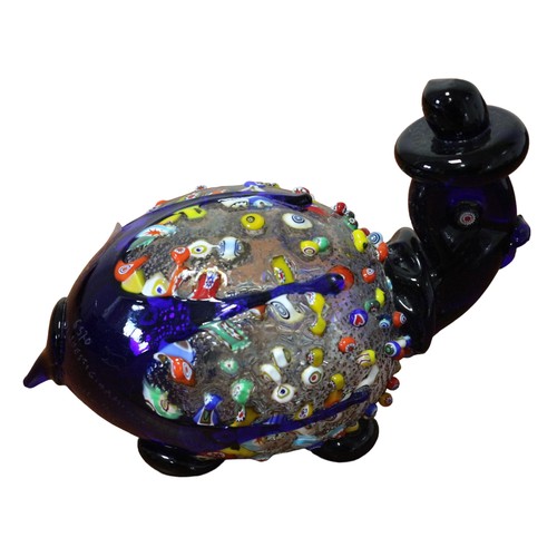 31 - Ultra Rare - One Off - Circa 1980's Period -  Murano Hand Blown Glass Creature with Multitude of Mix... 