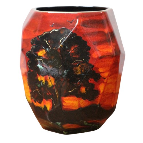 60 - One Off Odd Shape Anita Harris Sunset Tree Vase with Gold Signature - 21cm