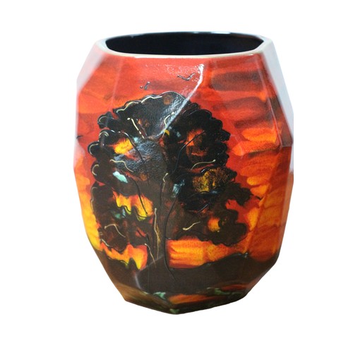 60 - One Off Odd Shape Anita Harris Sunset Tree Vase with Gold Signature - 21cm