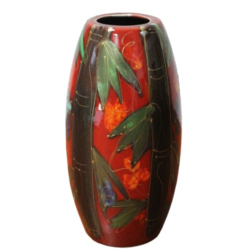 62 - Anita Harris Panda and Bamboo Vase with Gold Coloured Signature - 18cm