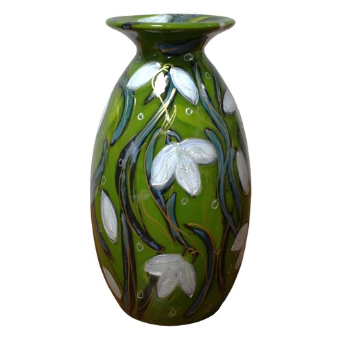 69 - Anita Harris Snowdrop Vase with Gold Coloured Signature - 21cm