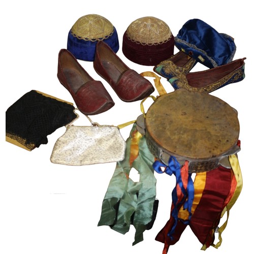 84 - Nice Selection of Antique Possibly Ottoman / Punjabi Clothing Accessories plus a Mother of Pearl Inl... 