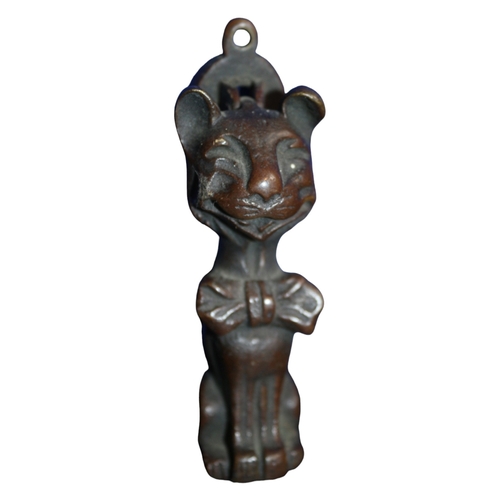 89 - Vintage Bow Tie Wearing Cheshire Cat Door Knocker in Brass plus an Elephant Door Knocker