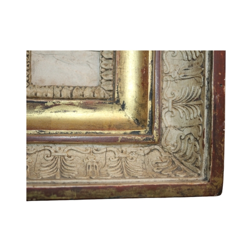 91 - 17th Century Plaster Mould and Gilded Frame - 18 x 18cm