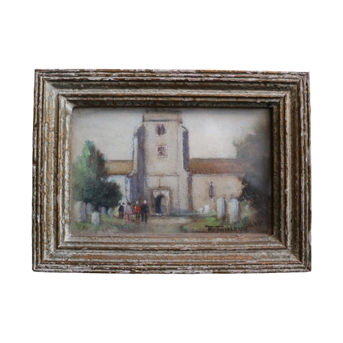 92 - Oil Painting to Commemorate the Christening of D'art Thornley by Reverend Charles Hobley, Rector of ... 