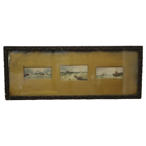 100 - 19th Century 3 Miniature Watercolours in Frame, 2 x Thomas Bush Hardy and a Central Painting by T H ... 