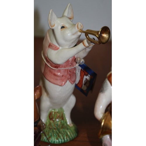 10 - Rare Collection of 8 Beswick Pig Band Figures including the Conductor - Tallest 15cm