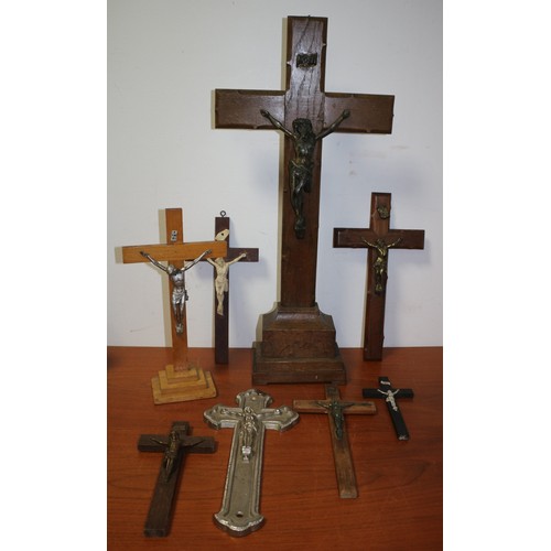 15 - Nice Selection of Mixed Age Crucifixes - including Freestanding and Wall Mounted - Mixed Material Fi... 