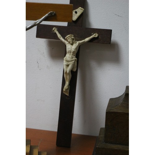 15 - Nice Selection of Mixed Age Crucifixes - including Freestanding and Wall Mounted - Mixed Material Fi... 